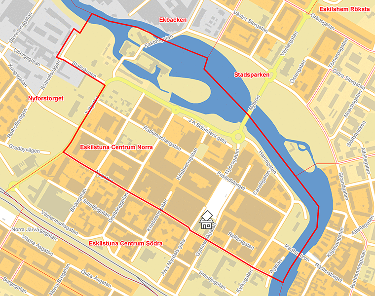 Karta över Eskilstuna Centrum Norra