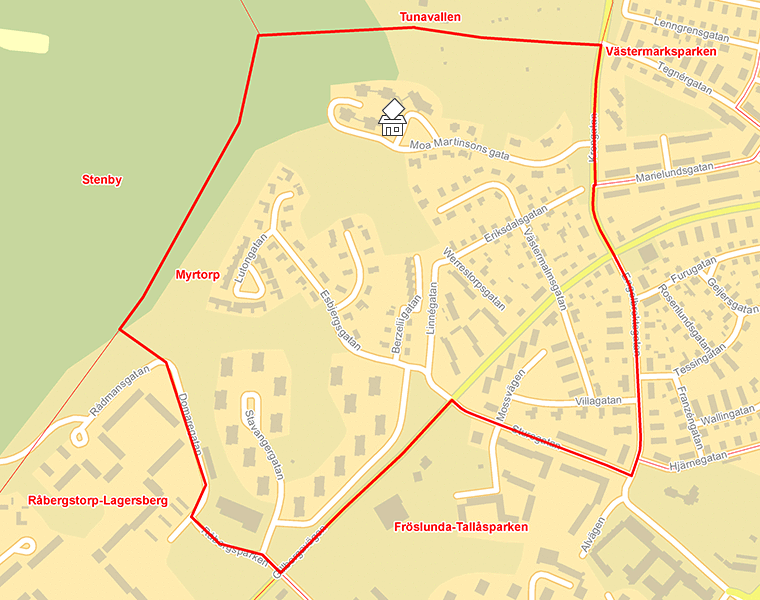 Karta över Myrtorp