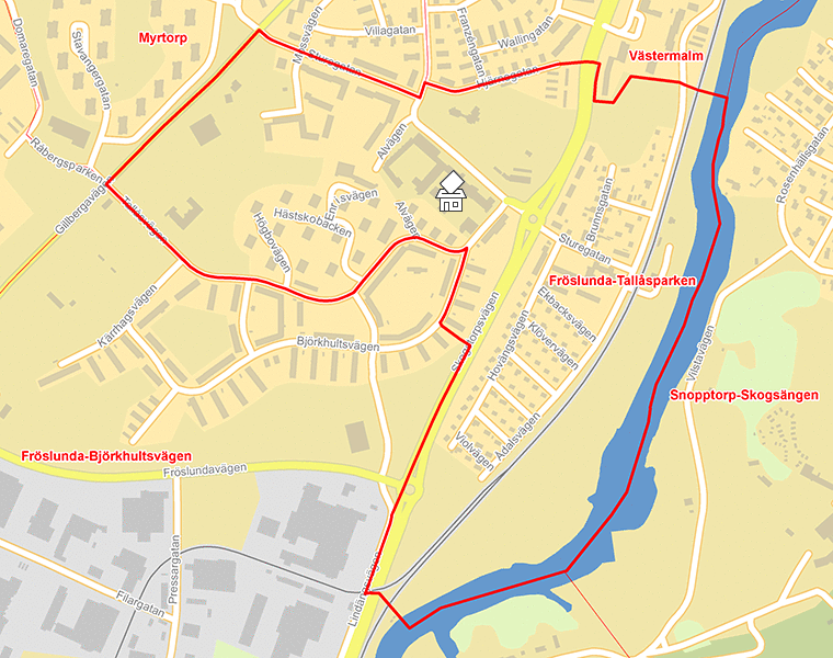 Karta över Fröslunda-Tallåsparken