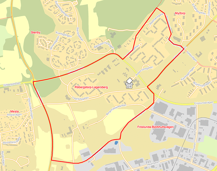 Karta över Råbergstorp-Lagersberg