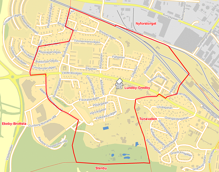 Karta över Lundby-Gredby