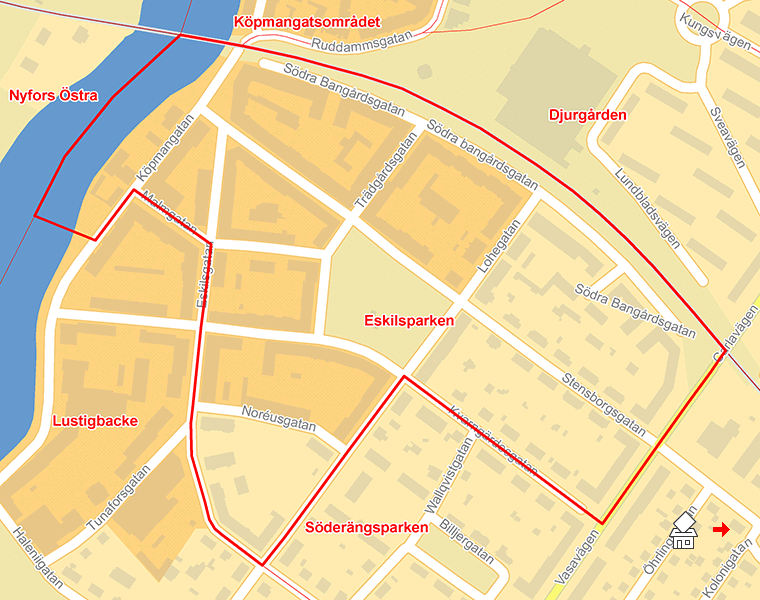 Karta över Eskilsparken