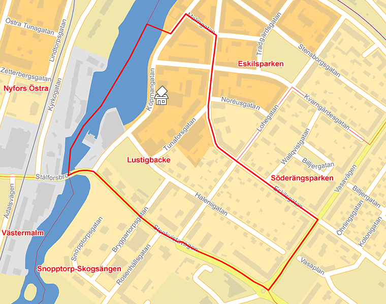 Karta över Lustigbacke