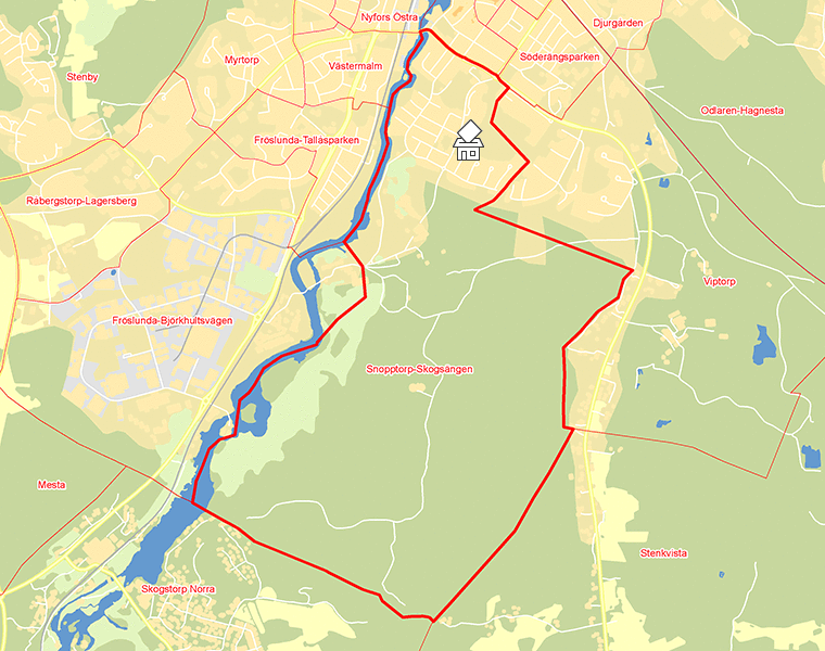Karta över Snopptorp-Skogsängen