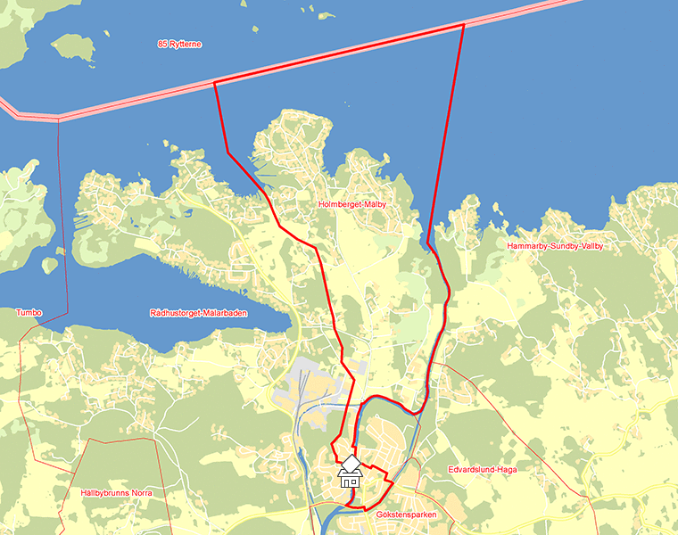 Karta över Holmberget-Mälby