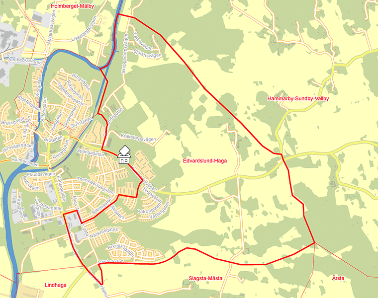 Karta över Edvardslund-Haga