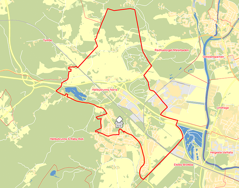 Karta över Hällbybrunns Norra