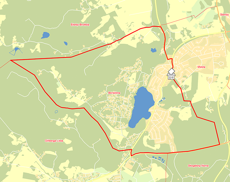 Karta över Borsökna
