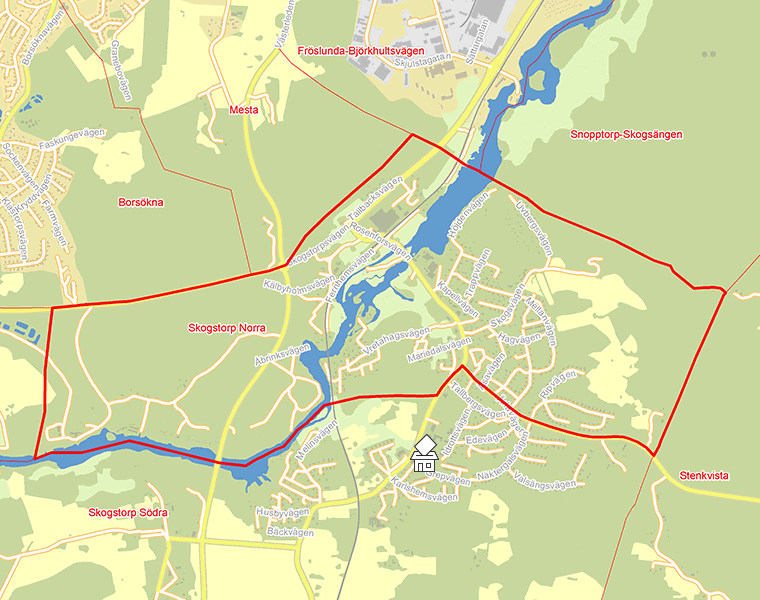 Karta över Skogstorp Norra