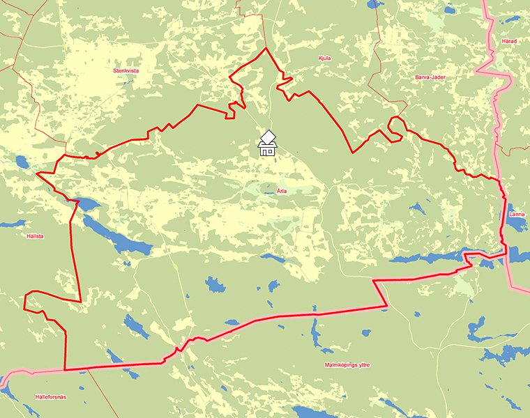 Karta över Ärla