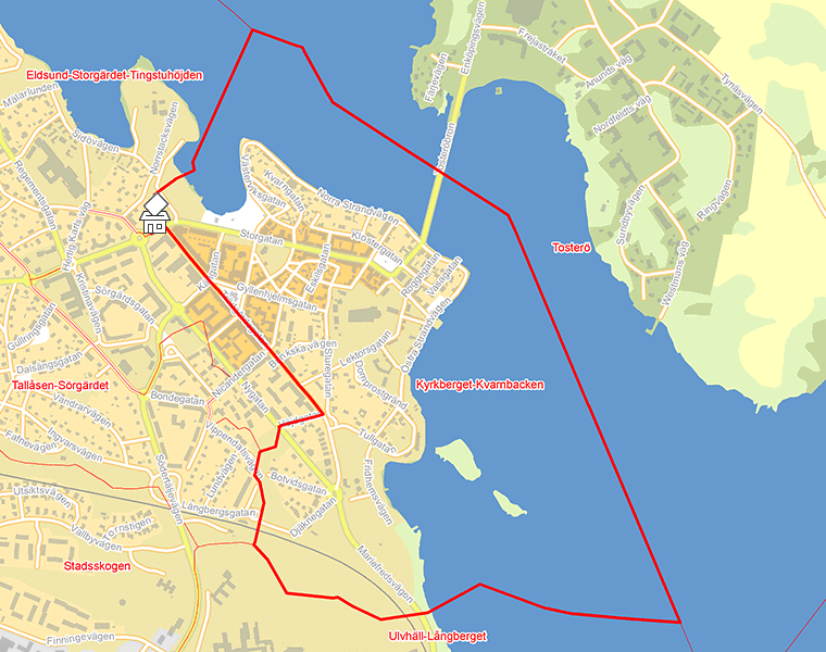 Karta över Kyrkberget-Kvarnbacken