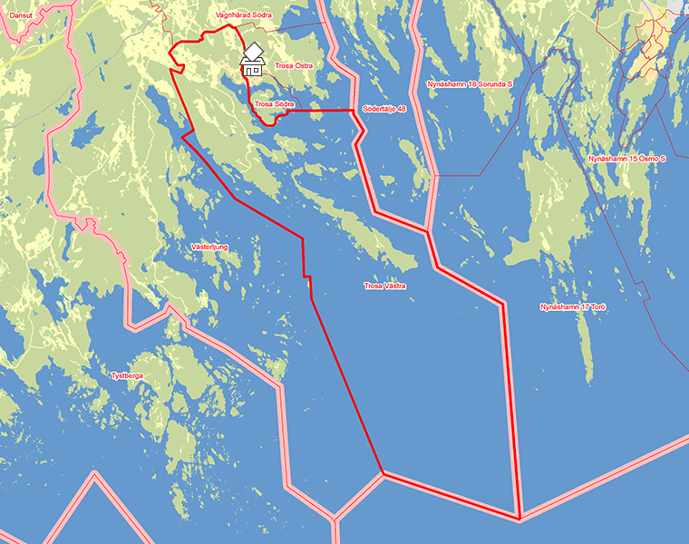 Karta över Trosa Västra