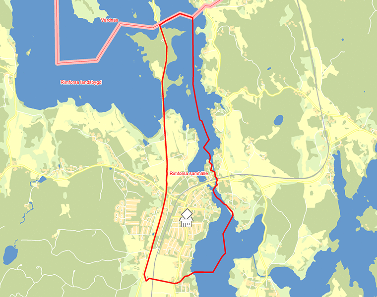 Karta över Rimforsa samhälle