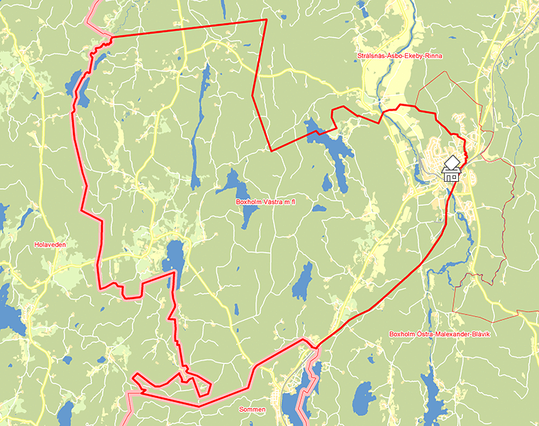 Karta över Boxholm Västra m fl