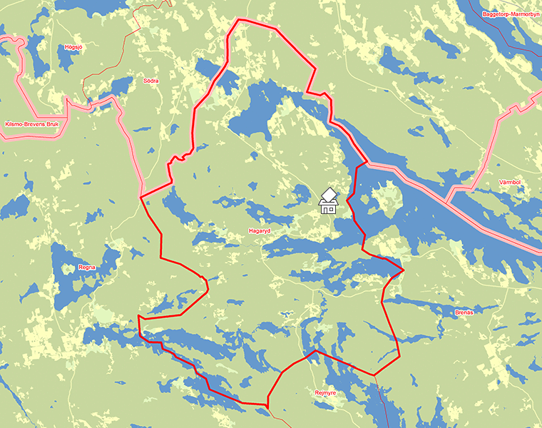 Karta över Hagaryd