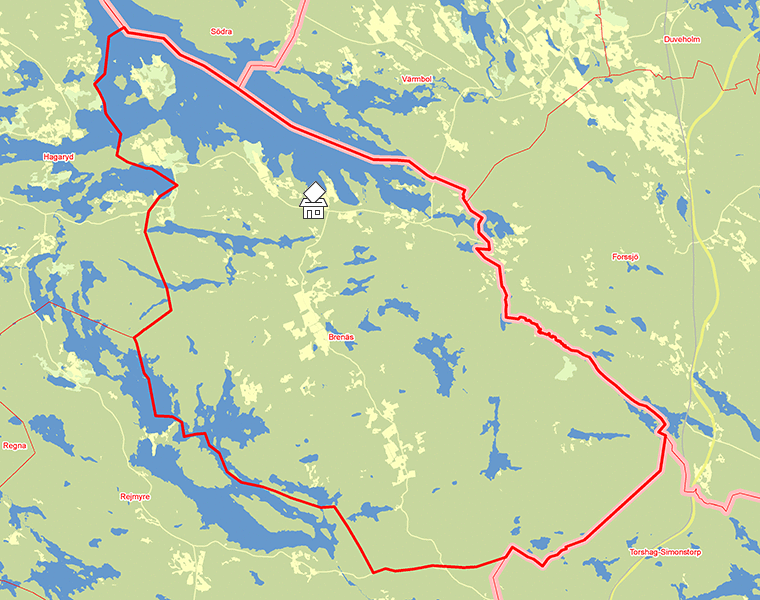 Karta över Brenäs