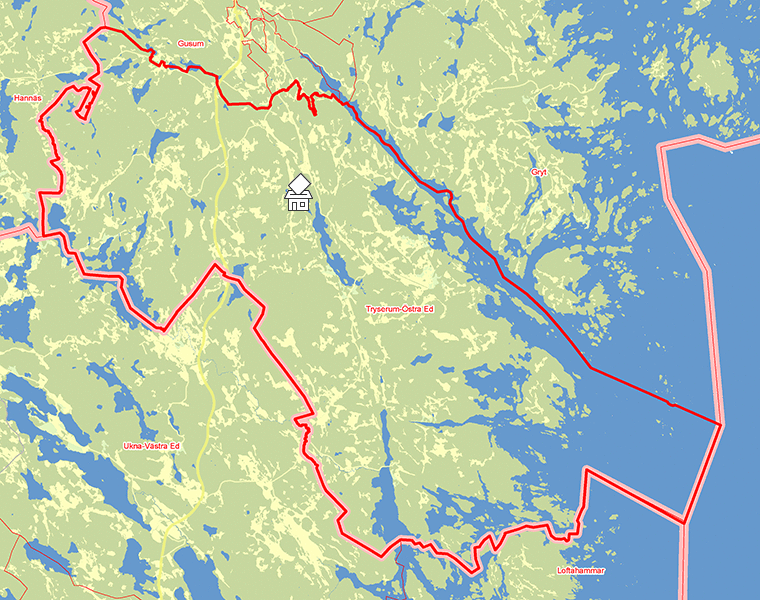 Karta över Tryserum-Östra Ed