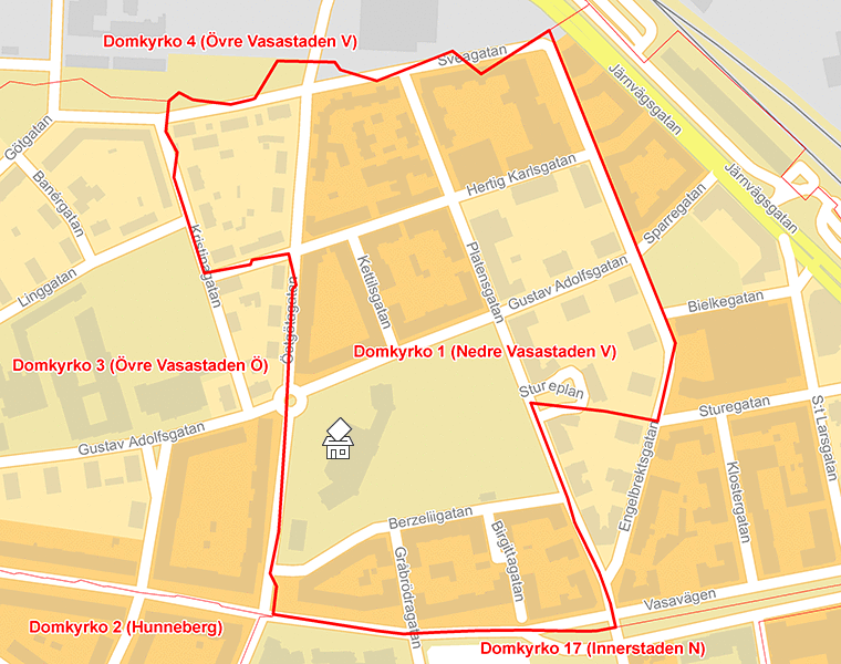 Karta över Domkyrko 1 (Nedre Vasastaden V)