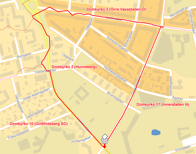 Karta över Domkyrko 2 (Hunneberg)