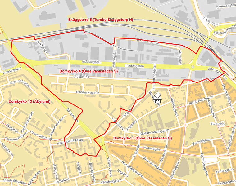 Karta över Domkyrko 4 (Övre Vasastaden V)
