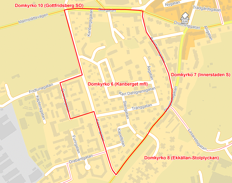 Karta över Domkyrko 6 (Kanberget mfl)