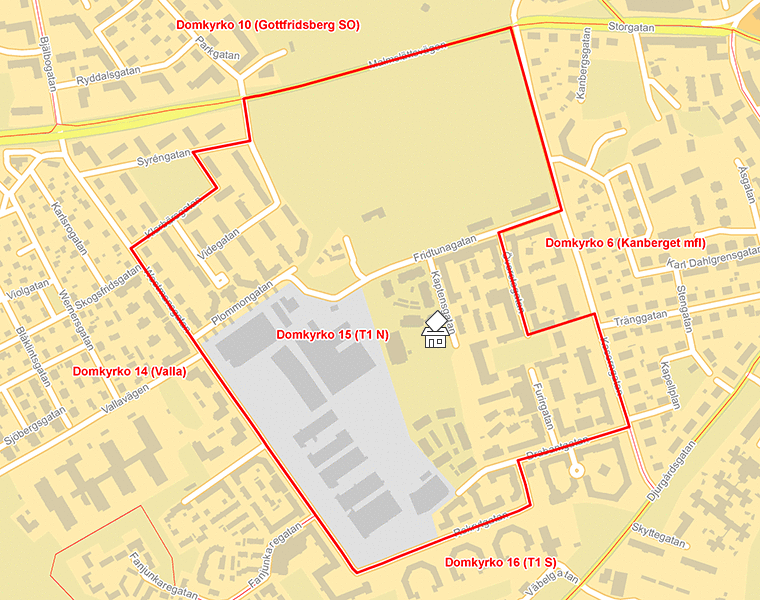 Karta över Domkyrko 15 (T1 N)
