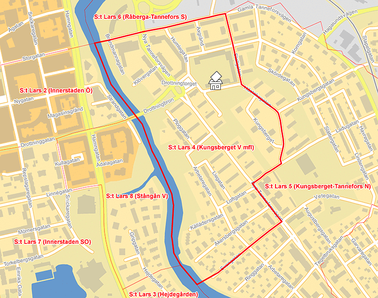 Karta över S:t Lars 4 (Kungsberget V mfl)