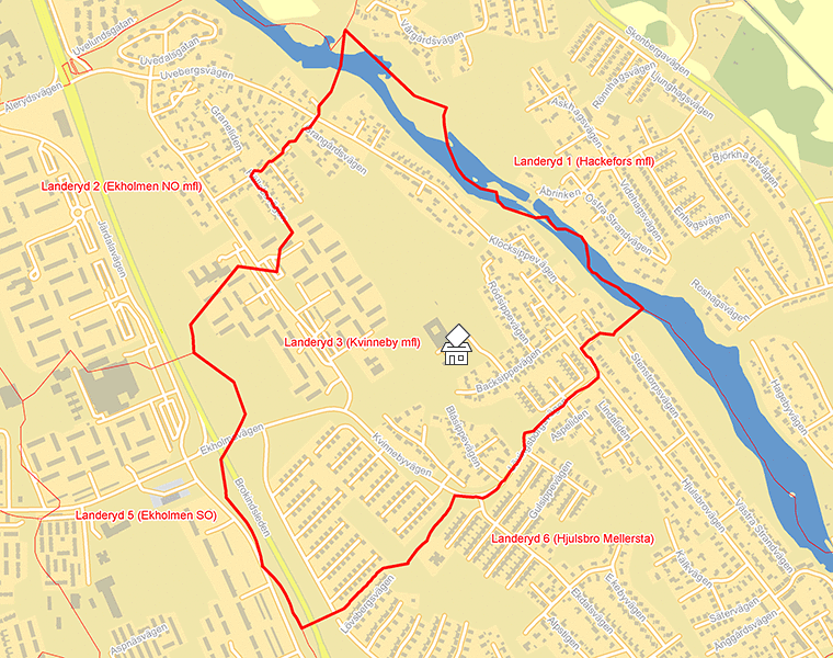 Karta över Landeryd 3 (Kvinneby mfl)