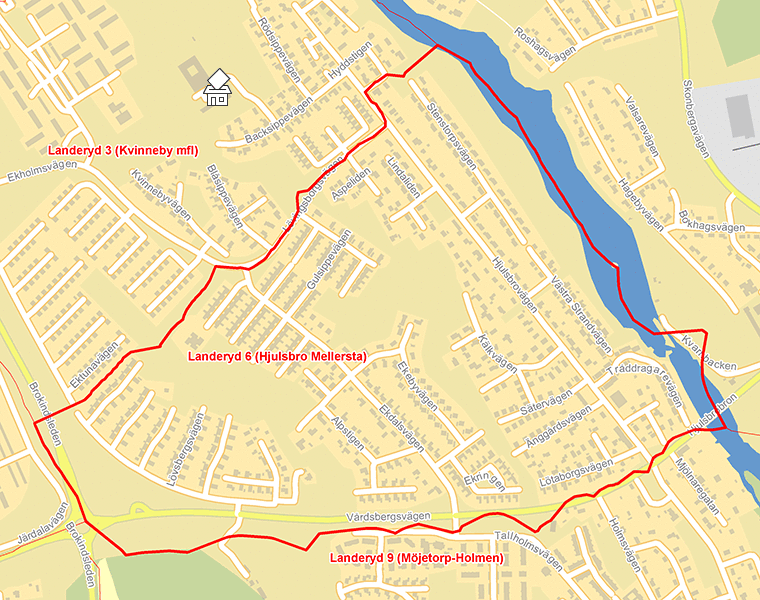Karta över Landeryd 6 (Hjulsbro Mellersta)