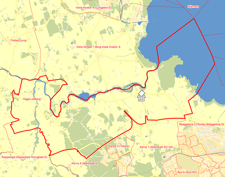 Karta över Kaga-Ledberg