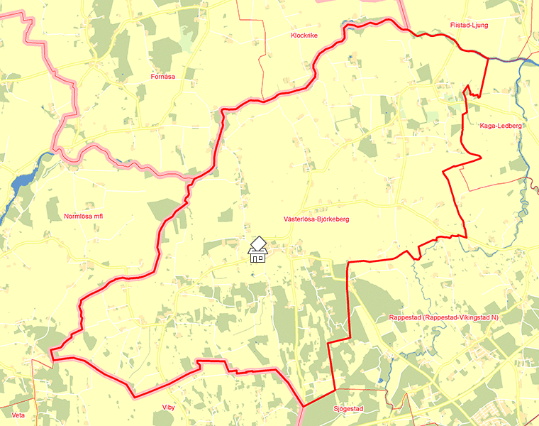 Karta över Västerlösa-Björkeberg