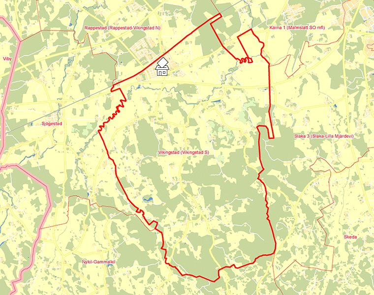 Karta över Vikingstad (Vikingstad S)