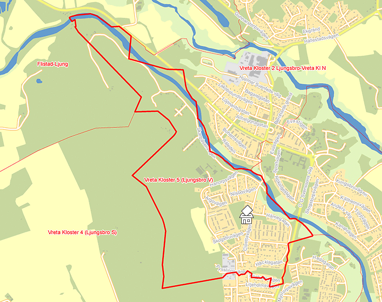 Karta över Vreta Kloster 5 (Ljungsbro V)