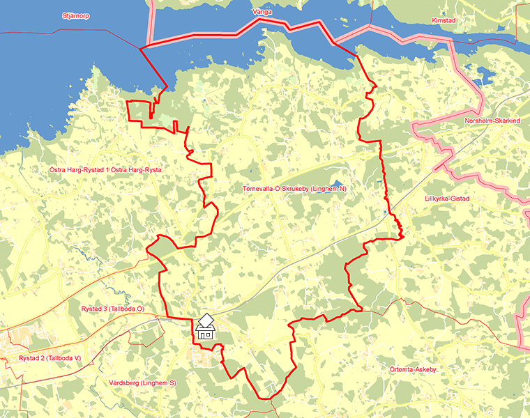 Karta över Törnevalla-Ö Skrukeby (Linghem N)