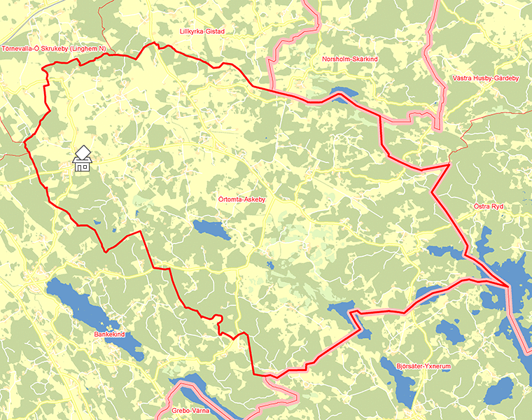 Karta över Örtomta-Askeby