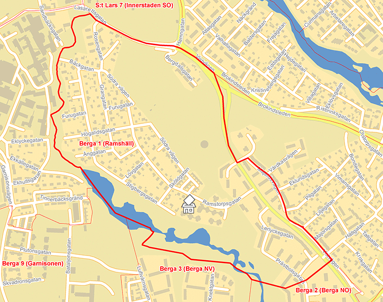 Karta över Berga 1 (Ramshäll)
