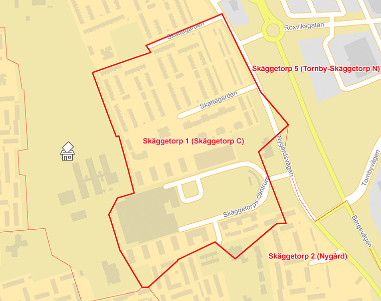 Karta över Skäggetorp 1 (Skäggetorp C)