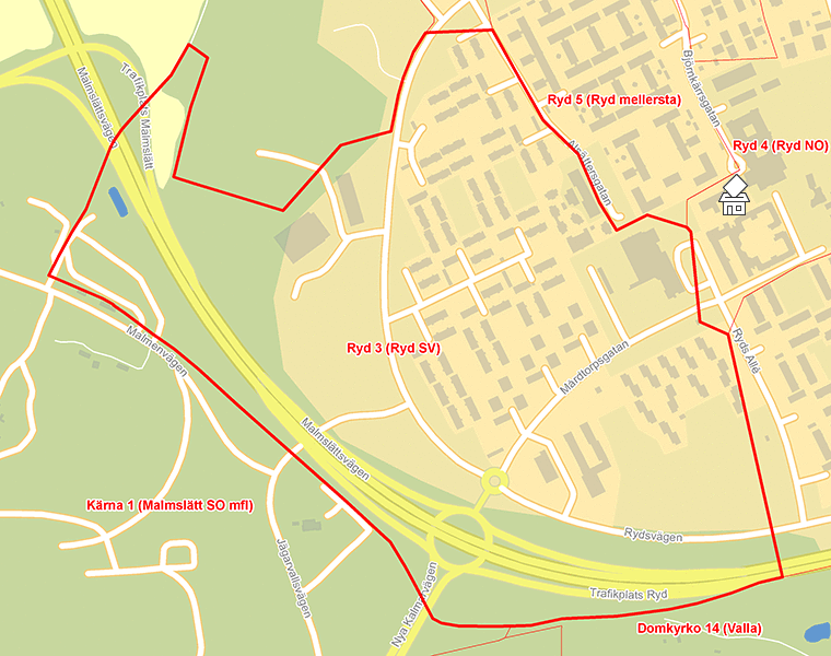 Karta över Ryd 3 (Ryd SV)