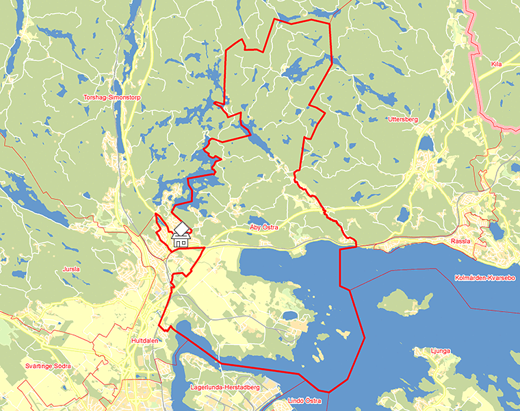 Karta över Åby Östra