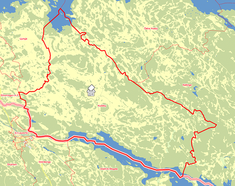 Karta över Kuddby