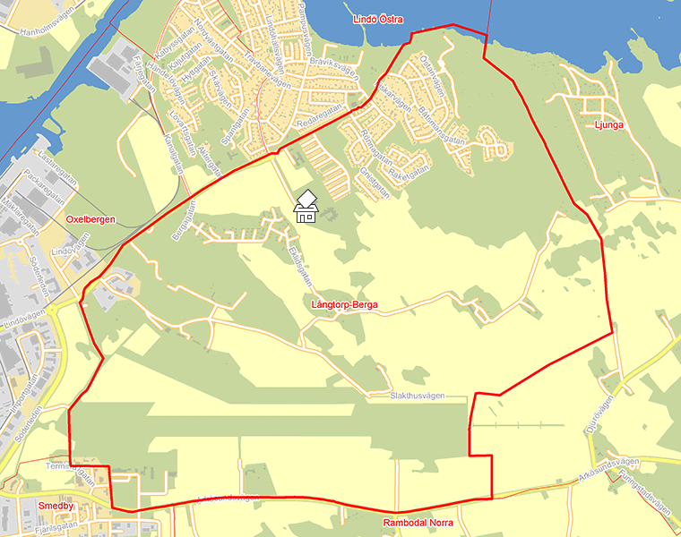 Karta över Långtorp-Berga