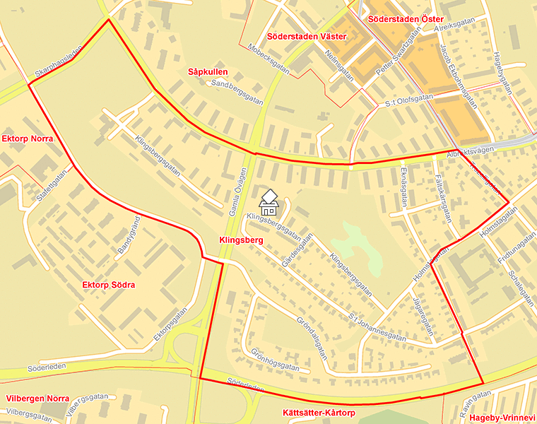 Karta över Klingsberg