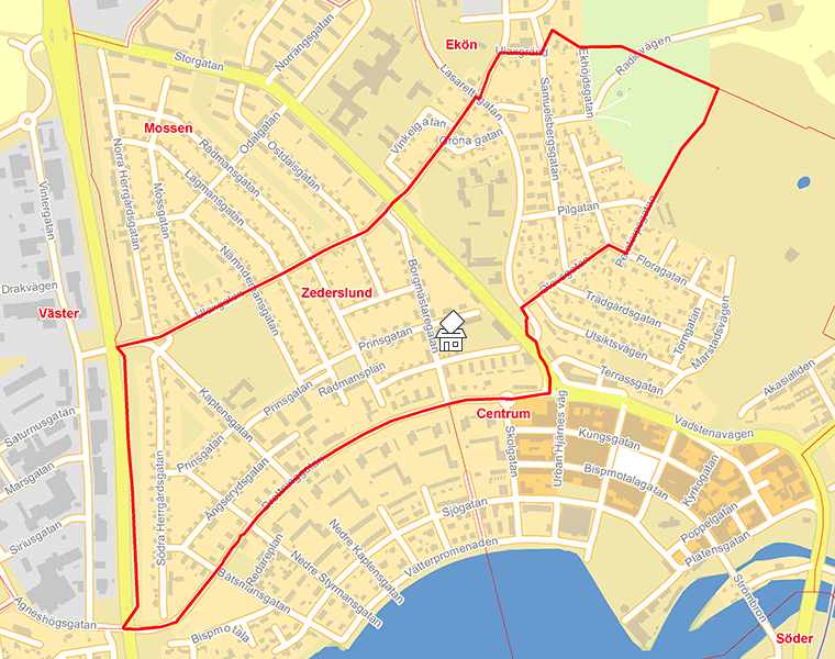 Karta över Zederslund