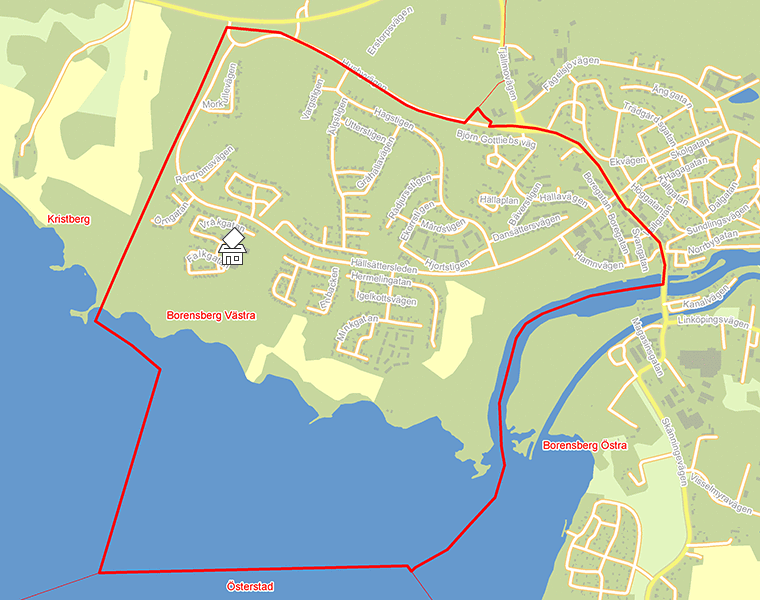 Karta över Borensberg Västra