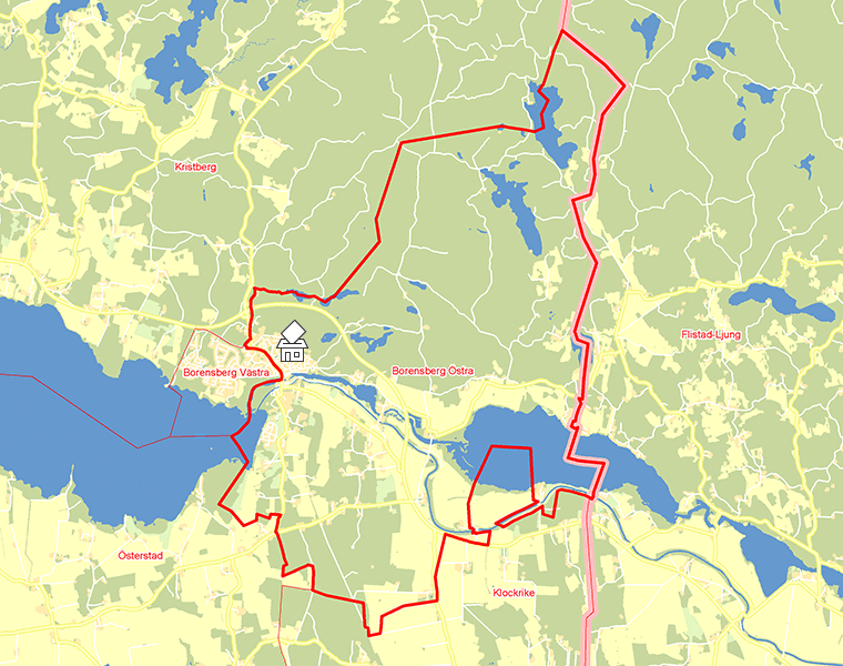 Karta över Borensberg Östra