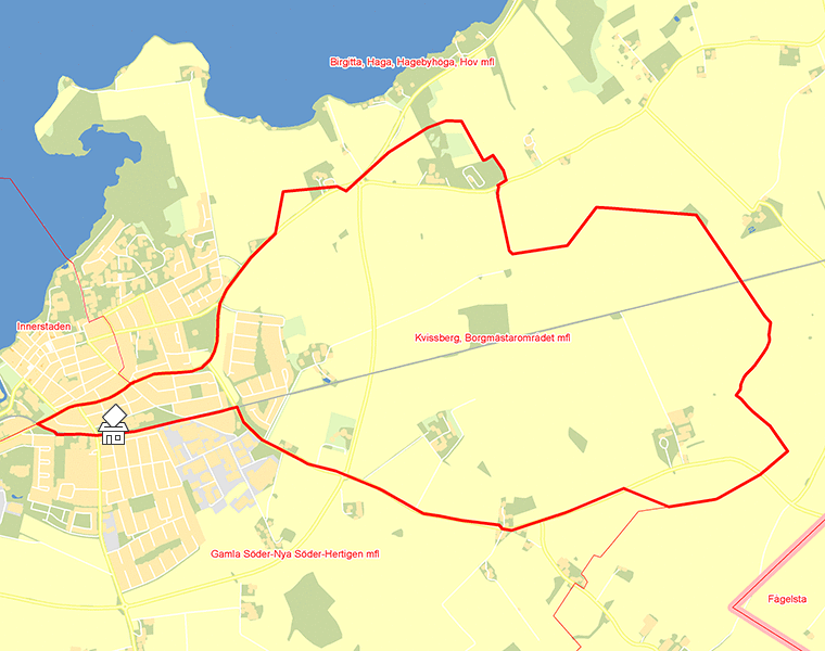 Karta över Kvissberg, Borgmästarområdet mfl