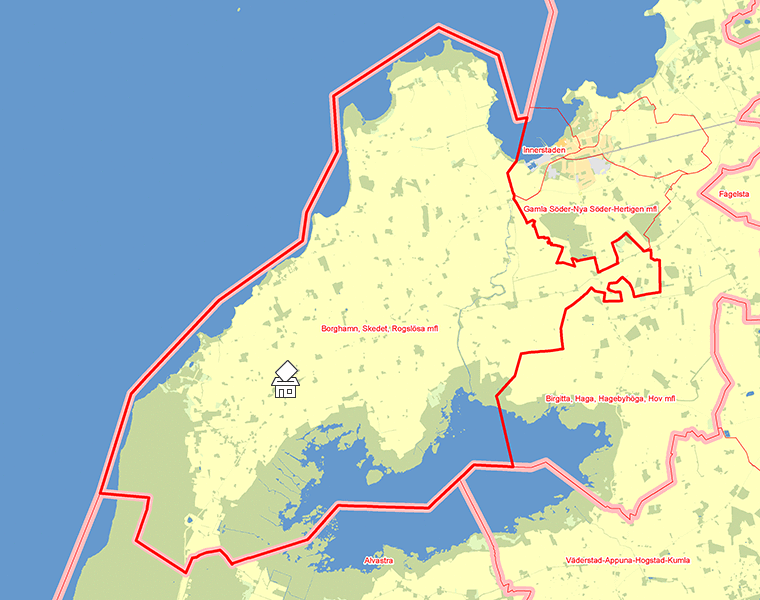 Karta över Borghamn, Skedet, Rogslösa mfl