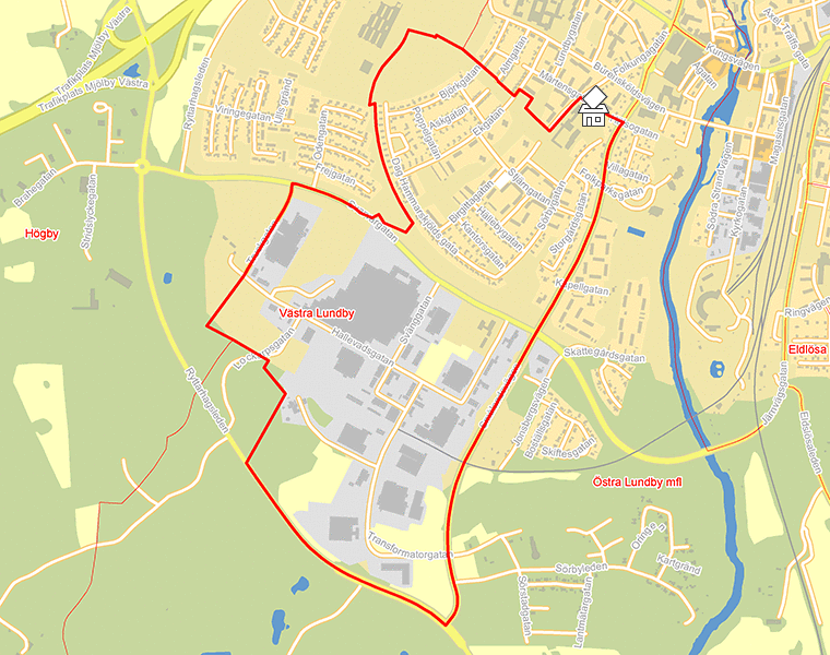 Karta över Västra Lundby