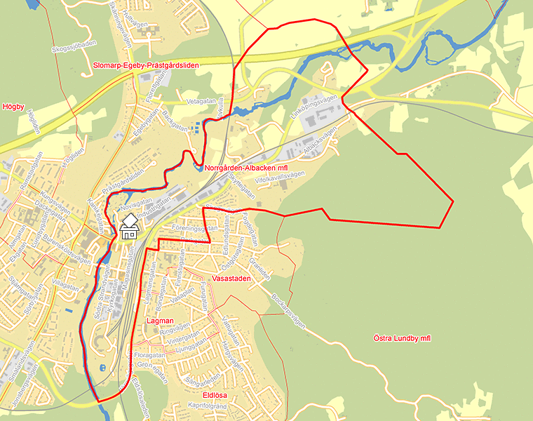 Karta över Norrgården-Albacken mfl