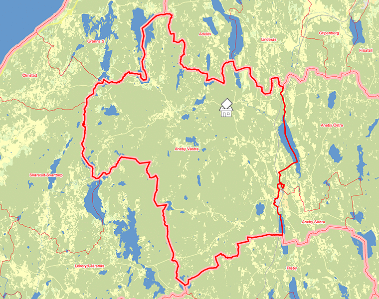 Karta över Aneby Västra